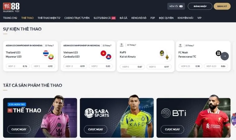 Thể Thao M88 Đỉnh Cao Cá Cược Trực Tuyến Chuyên Nghiệp 2025 1 Sảnh Thể thao M88 thiết kế giao diện cá cược đẹp, chuyên nghiệp